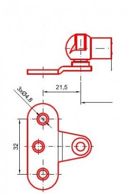 Nábytková koncovka pístnice, ø koule 10mm