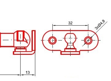 Nábytková koncovka válce, ø koule 10mm